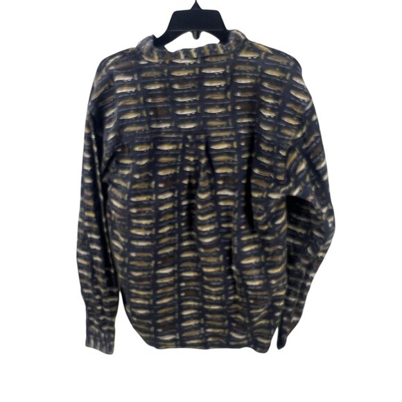 Orvis Mens Button-Up Shirt Fish Print Cotton Long Sleeve Navy Size L Vacation - Picture 8 of 10